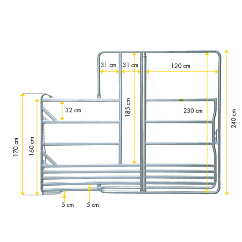 PANEL SECURITE AVEC PORTE ET PASSAGE DE TETE